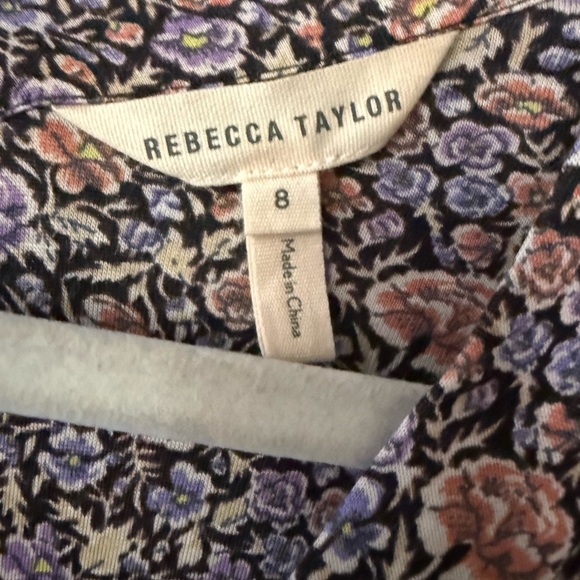 Rebecca Taylor Floral Full Skirt Boho Dress, size 8, soft,  3/4 sleeves - Picture 3 of 10